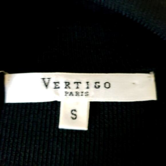 VERTIGO Paris Black‎ Rhinestone, Lace, and Sequin Button Down V-Neck Size Small - Picture 5 of 8